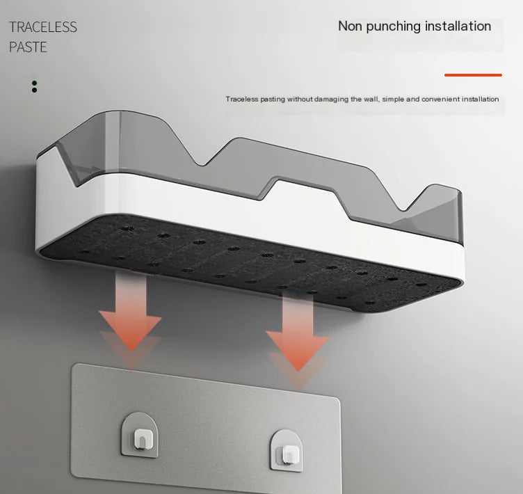 Bathroom Wall-Mounted Storage Rack with Suction Cups